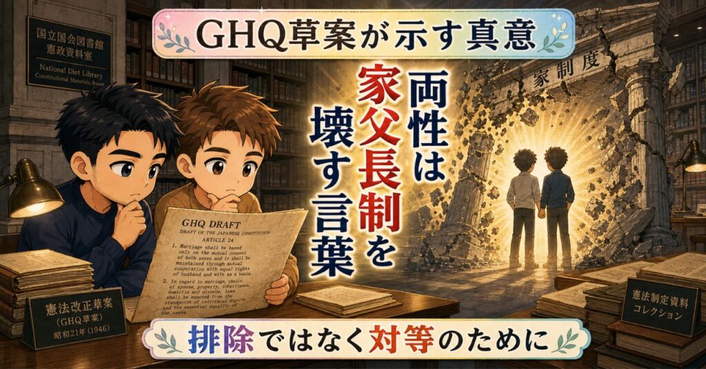 憲法24条は同性婚を禁止していない｜GHQ草案が示す真意