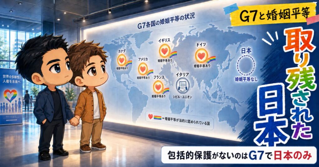 G7で同性婚未実現は日本だけ｜他6カ国の実現経緯を完全解説