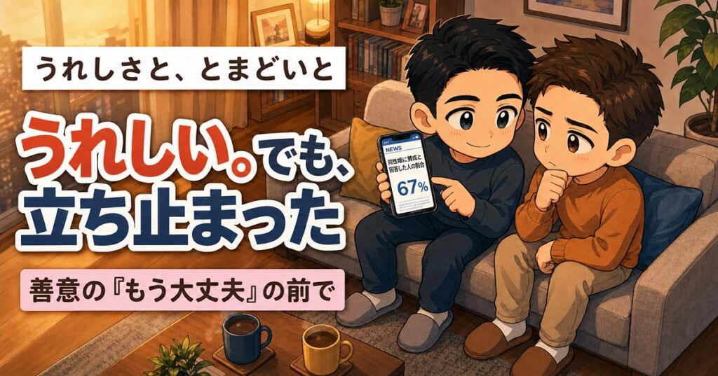 同性婚賛成67%の日本で当事者が今も壁を感じる理由を解説