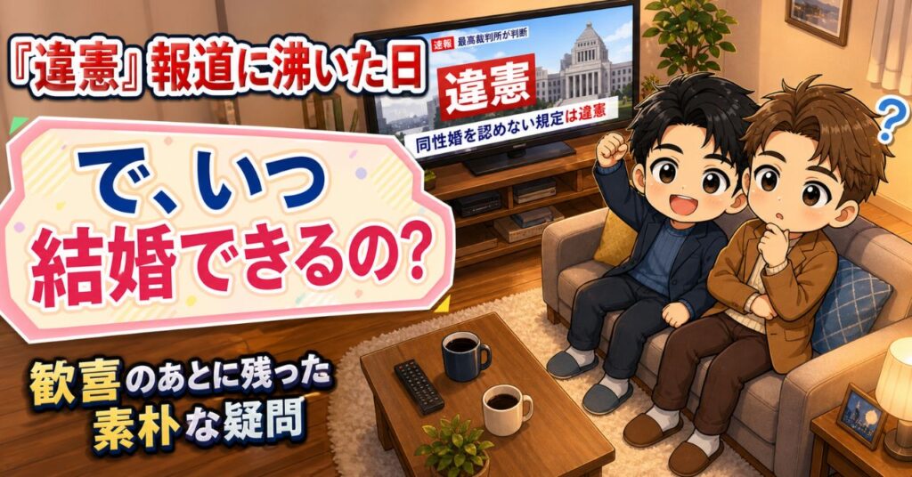 同性婚は違憲判決でもすぐできない|判決の効果と限界を解説